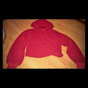 Fluffy cropped hoodie